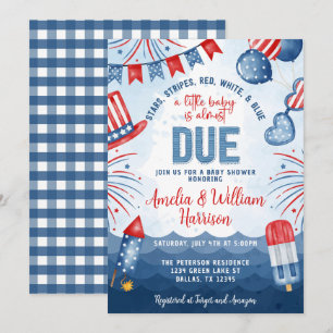 Patriotic 4th of July Fireworks Baby Shower Invitation