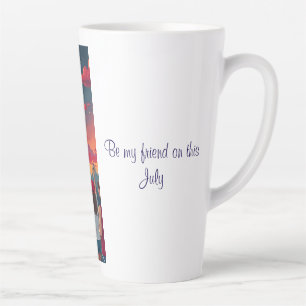 Patriotic 4th of July Fireworks Celebration Crowd  Latte Mug