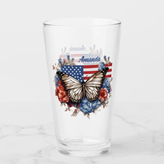 Patriotic 4th Of July Glass (Front)