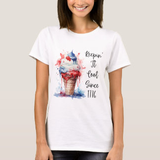 Patriotic 4th of July Ice Cream T-Shirt