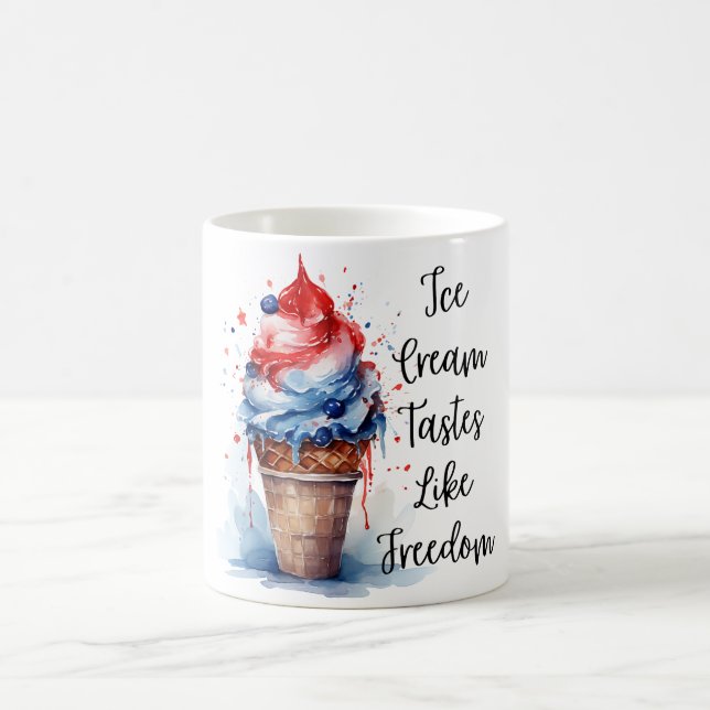 Patriotic 4th of July Ice Cream T-Shirt Coffee Mug (Center)