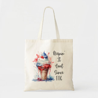 Patriotic 4th of July Ice Cream T-Shirt Tote Bag