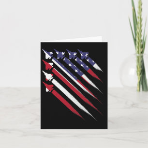 Patriotic 4th Of July Jet Usa American Flag Men Bo Card
