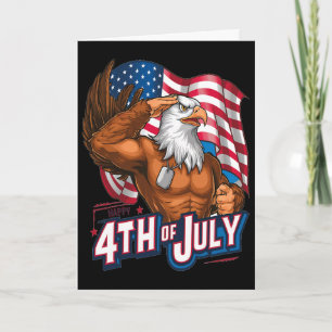 Patriotic 4th Of July Ld Eagle American Flag Indep Card