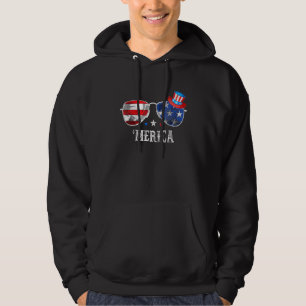 Patriotic 4th Of July Merica Usa Sunglasses Hoodie