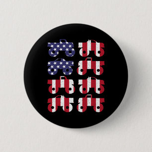 Patriotic 4th Of July Monster Truck Us American Fl 6 Cm Round Badge