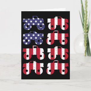 Patriotic 4th Of July Monster Truck Us American Fl Card