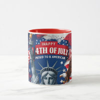 Patriotic 4th of July Mug USA Independence Day