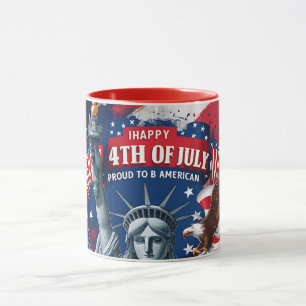 Patriotic 4th of July Mug USA Independence Day