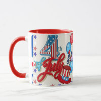 Patriotic 4th of July Mug USA Independence Day