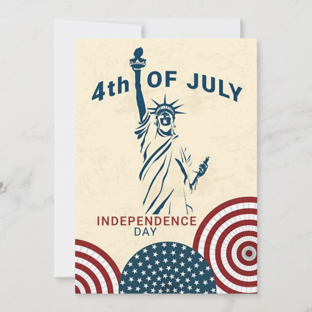 Patriotic 4th of July Party Invitation card (Front)