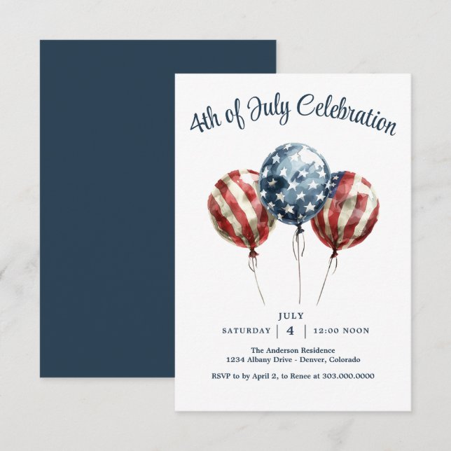 Patriotic 4th of July Party Save The Date (Front/Back)