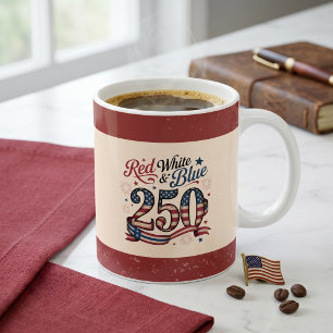 Patriotic 4th of July Red White Blue 250 Coffee Mug