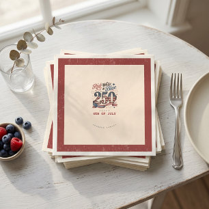 Patriotic 4th of July Red White Blue 250 Napkin