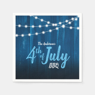 Patriotic 4th of July Rustic BBQ Party Napkin