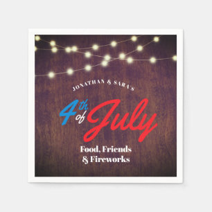 Patriotic 4th of July Rustic Summer Party Napkin