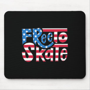 Patriotic 4th Of July Skater American Flag Free To Mouse Mat