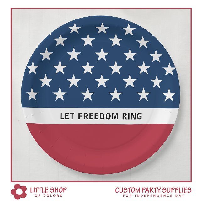 Patriotic 4th of July Stars and Stripes Paper Plate (Creator Uploaded)
