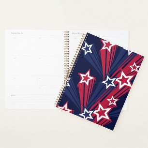 Patriotic 4th of July Stars Red White And Blue Planner