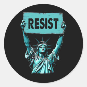 Patriotic 4th Of July Statue Of Liberty Resist Tru Classic Round Sticker