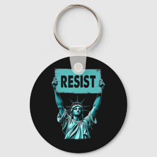 Patriotic 4th Of July Statue Of Liberty Resist Tru Key Ring