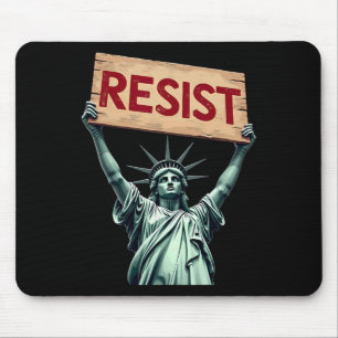 Patriotic 4th Of July Statue Of Liberty Resist Tru Mouse Mat