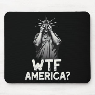 Patriotic 4th Of July Statue Of Liberty Wtf Americ Mouse Mat