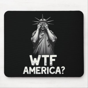 Patriotic 4th Of July Statue Of Liberty Wtf Americ Mouse Mat