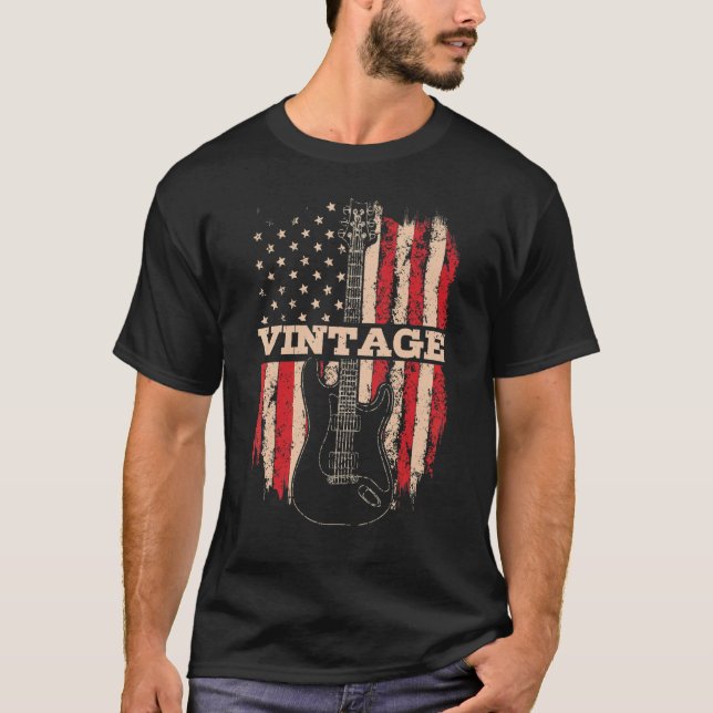 Patriotic 4th of July String Instrument for Guitar T-Shirt (Front)