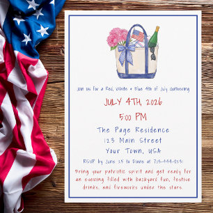 Patriotic 4th of July Summer Picnic Party Invitation