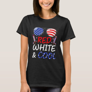 Patriotic 4th Of July Sunglasses Red White Cool T-Shirt