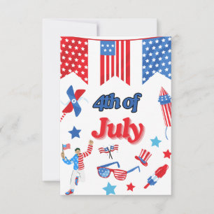 Patriotic 4th of July Thank You Card