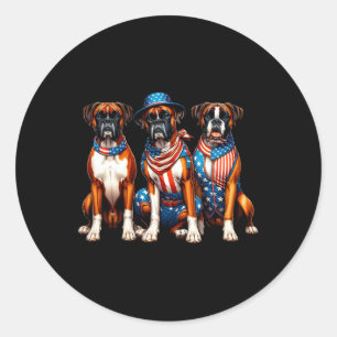 Patriotic 4th Of July Usa Flag America Puppy Lover Classic Round Sticker