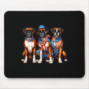 Patriotic 4th Of July Usa Flag America Puppy Lover Mouse Mat
