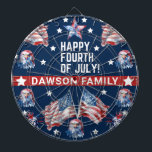 Patriotic 4th of July Watercolor Family Name  Dartboard<br><div class="desc">4th of July Watercolor Family Name personalised design. Matching products can be found in 4th of July Watercolor Collection.</div>