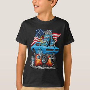 Patriotic 60s Muscle Car Funny Dragster Usa Hotrod T-Shirt