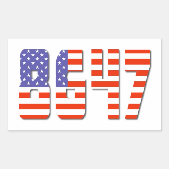 Patriotic 8647  rectangular sticker (Front)
