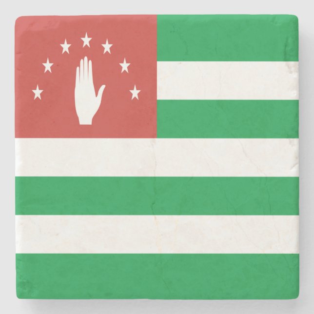 Patriotic Abkhazia Flag Stone Coaster (Front)
