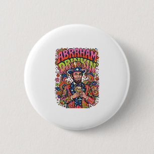 Patriotic Abraham Drinkin Retro 6 Cm Round Badge