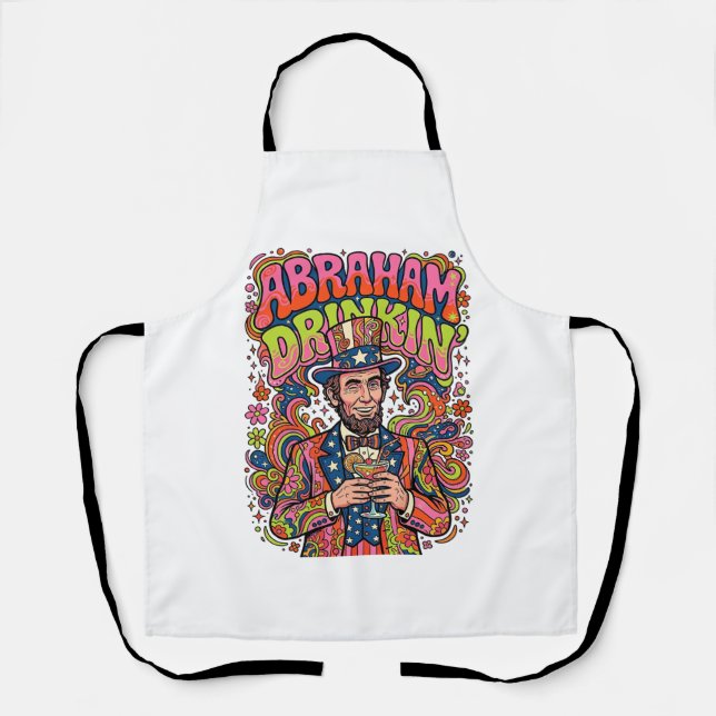 Patriotic Abraham Drinkin Retro Apron (Front)