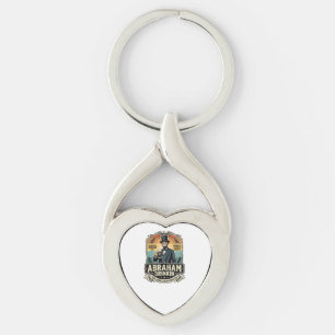 Patriotic Abraham Drinkin Retro Distressed Key Ring