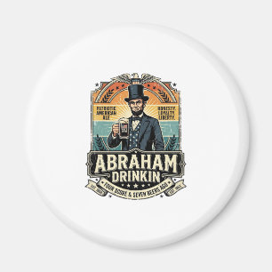 Patriotic Abraham Drinkin Retro Distressed Magnet