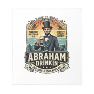 Patriotic Abraham Drinkin Retro Distressed Notepad