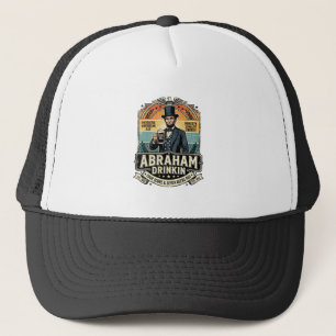 Patriotic Abraham Drinkin Retro Distressed Trucker Hat