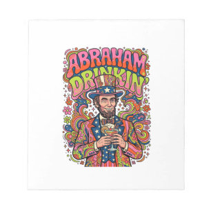 Patriotic Abraham Drinkin Retro Notepad