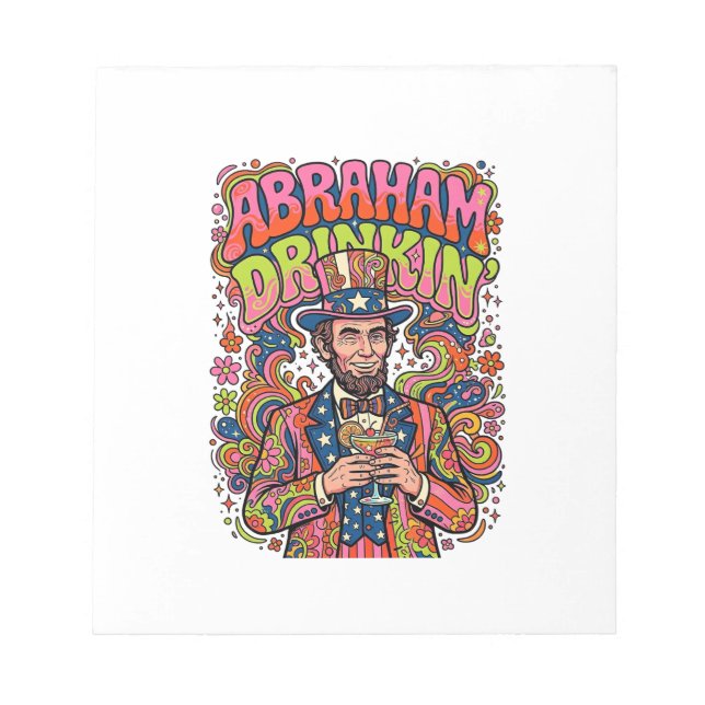 Patriotic Abraham Drinkin Retro Notepad (Front)
