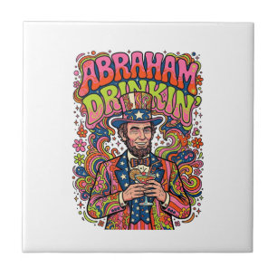 Patriotic Abraham Drinkin Retro Tile
