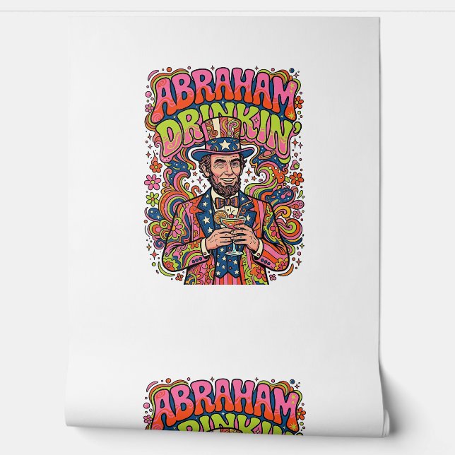 Patriotic Abraham Drinkin Retro Wallpaper (Unrolling)