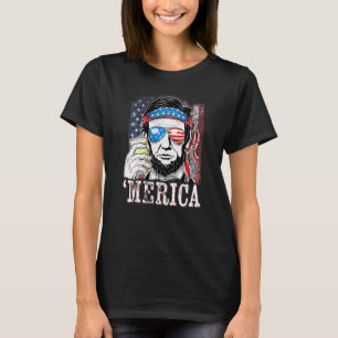 Patriotic Abraham Lincoln Merica Usa Flag 4th Of J T-Shirt