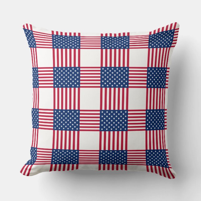Patriotic Accent Throw Pillow  (Front)